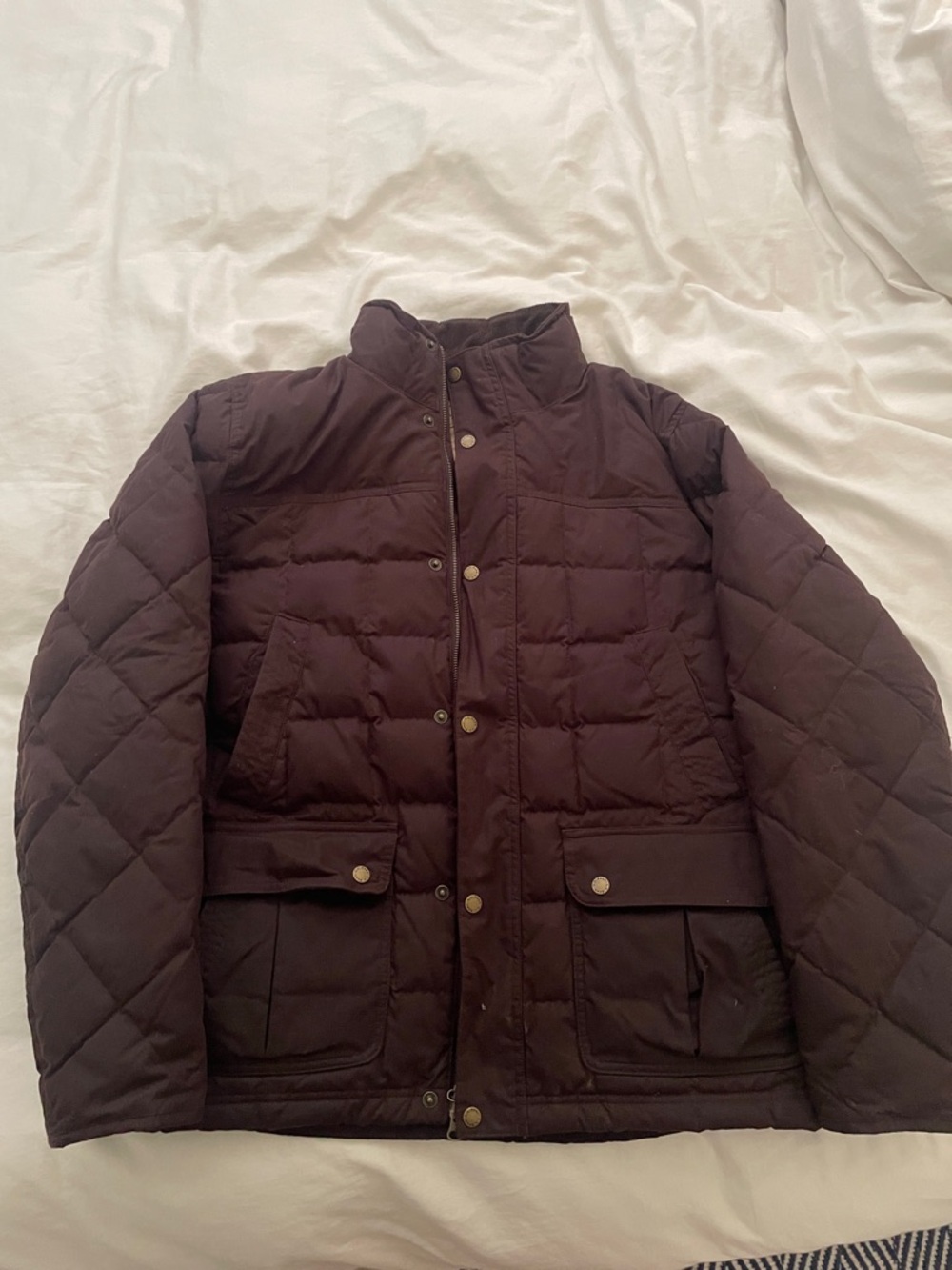 LL BEAN Men's Quilted Puffer Jacket - Dark Brown
